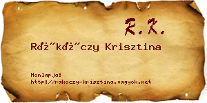 Rákóczy Krisztina névjegykártya