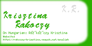 krisztina rakoczy business card